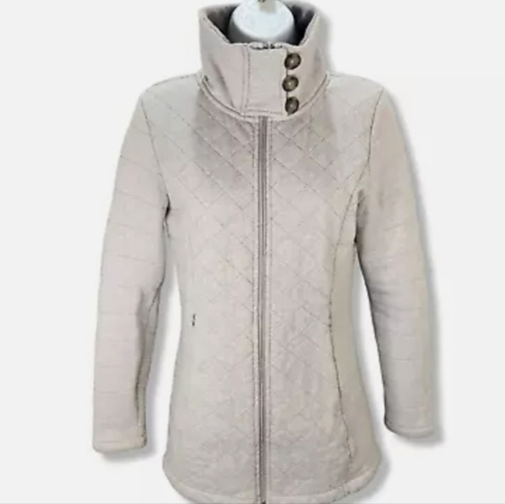 The North Face Jacket‎ Caroluna Small Gray Quilted Fleece Button Neck - Picture 2 of 13